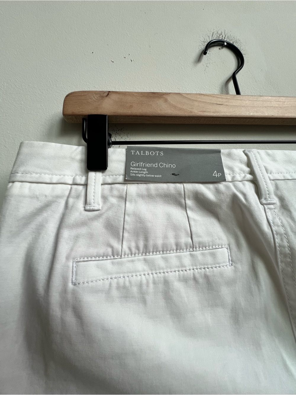 NWT Talbots Girlfriend Supersoft Chino Pants 4 Petite Ankle Length White Relaxed - Picture 11 of 14